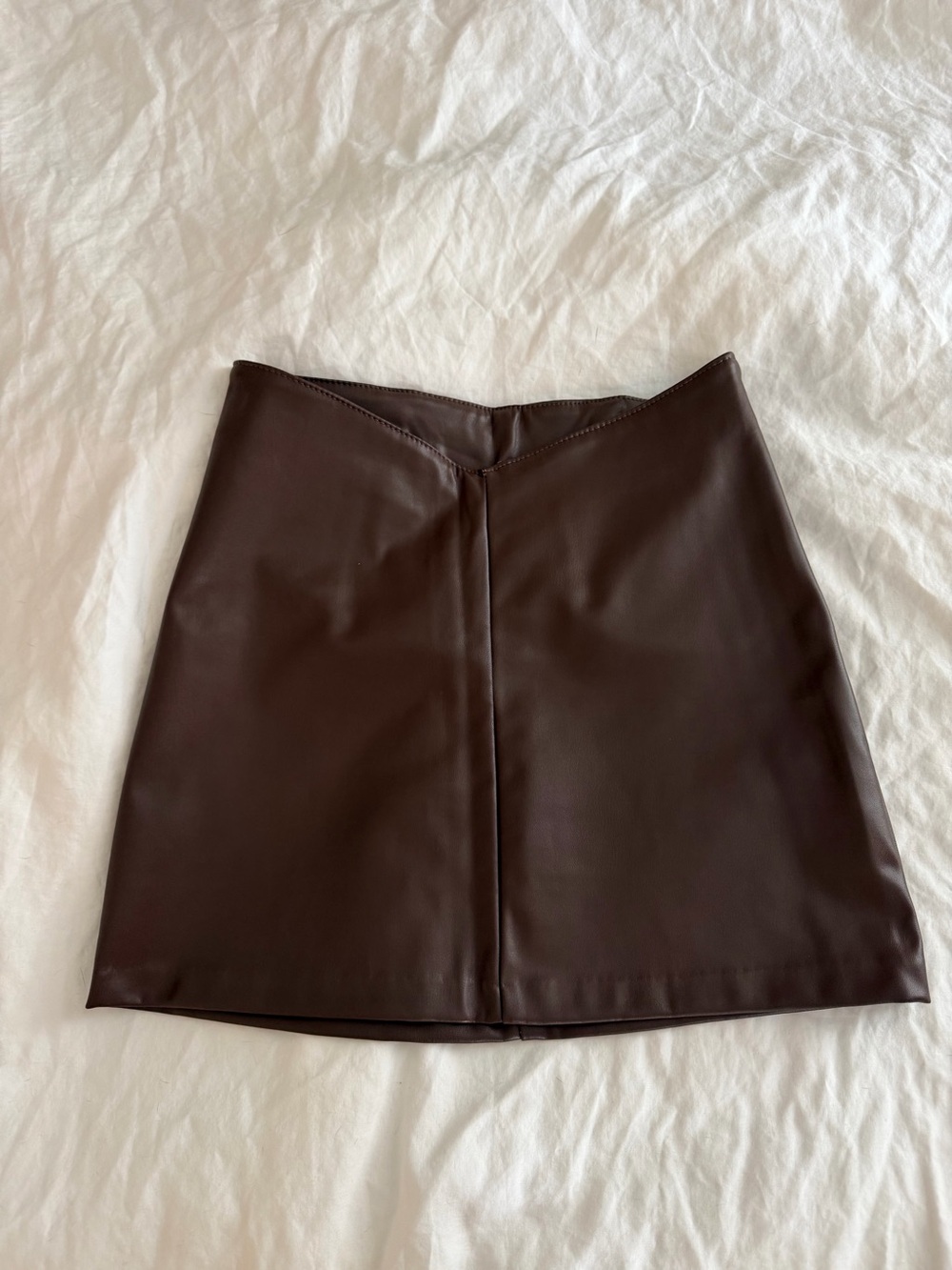 Divided brown faux leather mini skirt XS